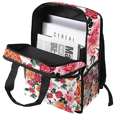 Cartable sac à dos garçon rose orange multicolore à sangles ajustables - 3