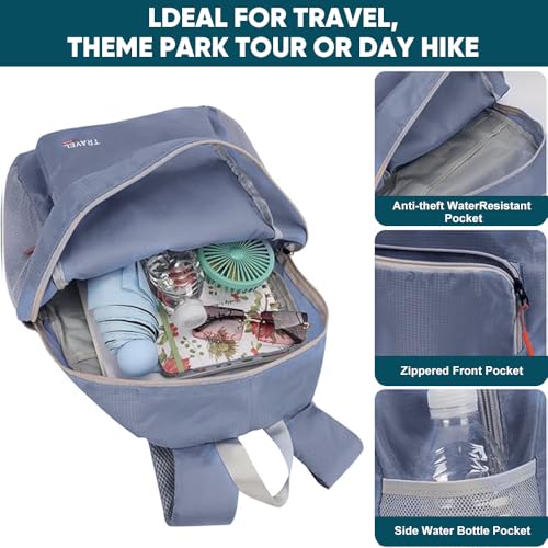 Mochila ligera y plegable para senderismo gris miniatura 3
