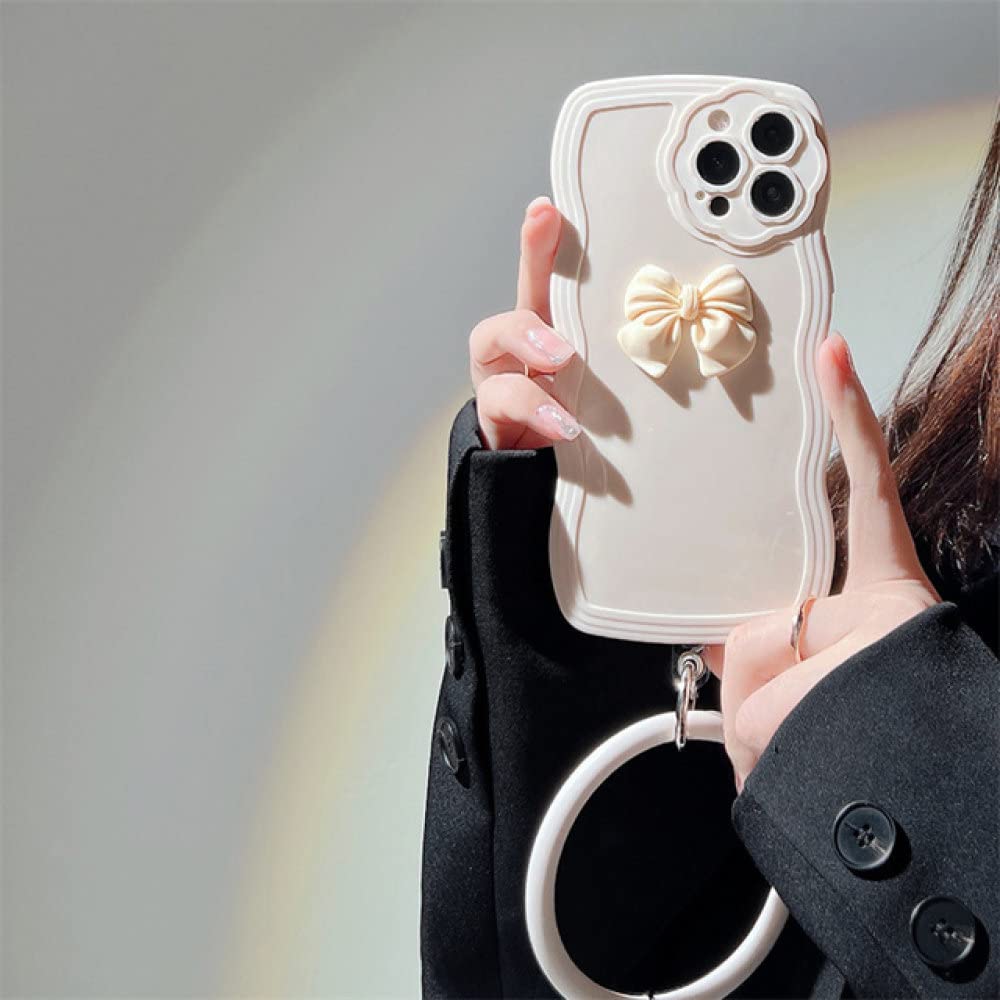 Coque iPhone 12 anti-choc silicone vague 3D avec bague de support blanche BSAPP - 4