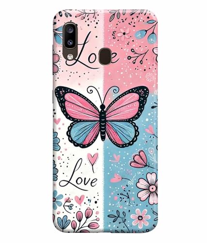Image of Printed Hard Back Case Cover & Compatible for Samsung Galaxy A20 / Samsung A30 / Samsung M10S | Butterfly Painting Art (Multicolor) - D1203
