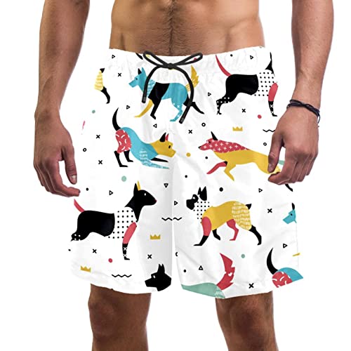 Maillot de bain pour hommes HadHfun imprimé de chiens short de plage fun
