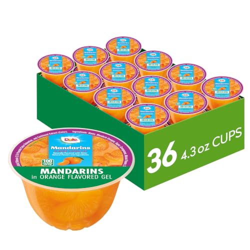 Image of Dole Fruit Bowls Mandarins, 4.3oz, 36 Total Cups | In Orange Flavored Gel Snacks, Gluten & Dairy Free, Bulk Lunch Snacks for Kids & Adults