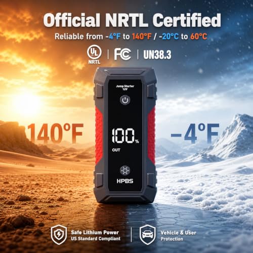 Image of H50 Jump Starter - 5000A Jump Starter Battery Pack for Up to 10.0L Gas and 8.0L Diesel Engines, 12V Car Battery Jumper Starter Portable with 3.0 inch LCD Display, Jump Box