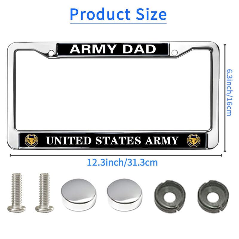 Image of United States Army Dad Durable License Plate Frame USA Solider Power License Plate Frame for Patriotic People