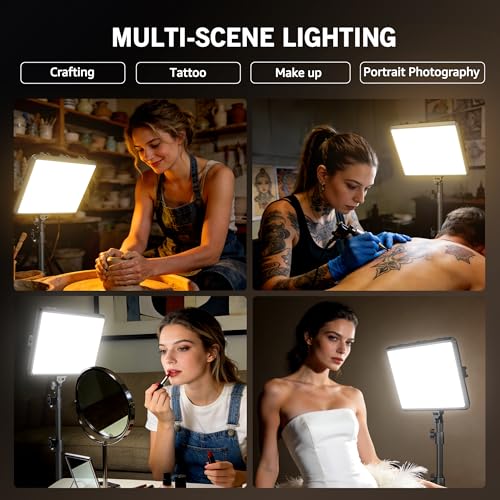 Image of NiceVeedi 25W Photography Lighting, 2900-7000K Dimmable Ring Light with Tripod Stand, 73 inch Studio Video Light for Video Recording /Photography /Live Streaming /YouTube /TikTok /Makeup /Video Calls