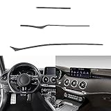 NVCNX Real Premium Carbon Fiber Accessories Compatible with KIA Stinger GT 2018-2023 2019 2020 2021 2022 Car Dashboard Decoration Strip Dash Cover Interior Trim Sticker Decal Black