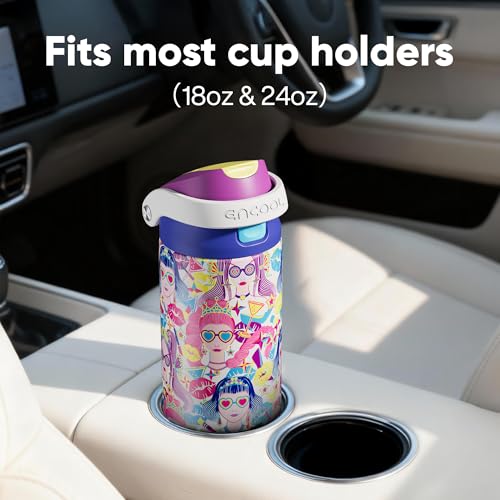 ENCOOL Leakproof Insulated Water Bottle with Straw Dual-Sip Water Bottle Bag-Safe Design for Work, Commute & Gym – Keeps Drinks Cold All Day, 24 oz, Party Trendy — view 3