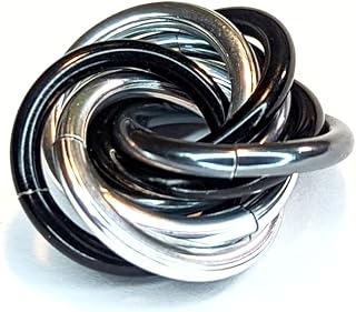 Möbii Fidget Ball (MultiColor): Quiet Mobius ADHD Anxiety Stim Stress Relief Toy Tool for Home Travel Office or Desk (Small, Half, Monochrome)