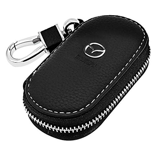 Preisvergleich Produktbild Yeer Universal-Autoschlüsselhalter aus echtem Leder mit Edelstahlhaken Fernschlüsselfall Metall-Reißverschluss-Schlüsselring... (Color : for Mazda)