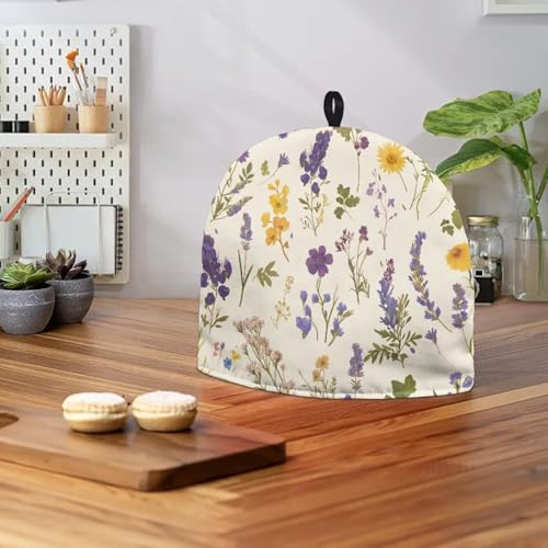 Image of Retro Wildflower Tea Pot Cover for America250 Reusable CrowTeapot Cozy Keeping Warm,Dust Proof Teapot Dust Protector for Kitchen Decorative