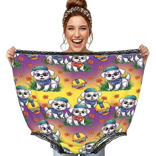 Supdreamc Big Granny Underwear Oversized Novelty Briefs Cute Little Puppy Dog, Giant Gag Joke Present for Women Birthday Celebration