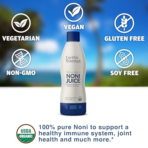 earth39s bounty tahitian organic noni juice - 32 floz - 100 pure natural immune amp joint support - organic kosher noni juice - no additives