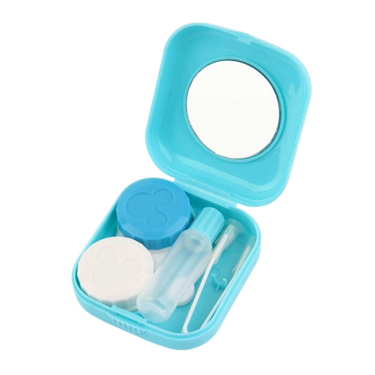 Migvela-AE Plastic Portable Mini Contact Lens Case with Mirror