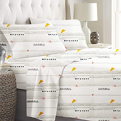 Image of Bedsheet | Bedsheets | Bed Sheet | Casual Bedsheet with 2 Pillow Covers - Leaf with Black spott Double