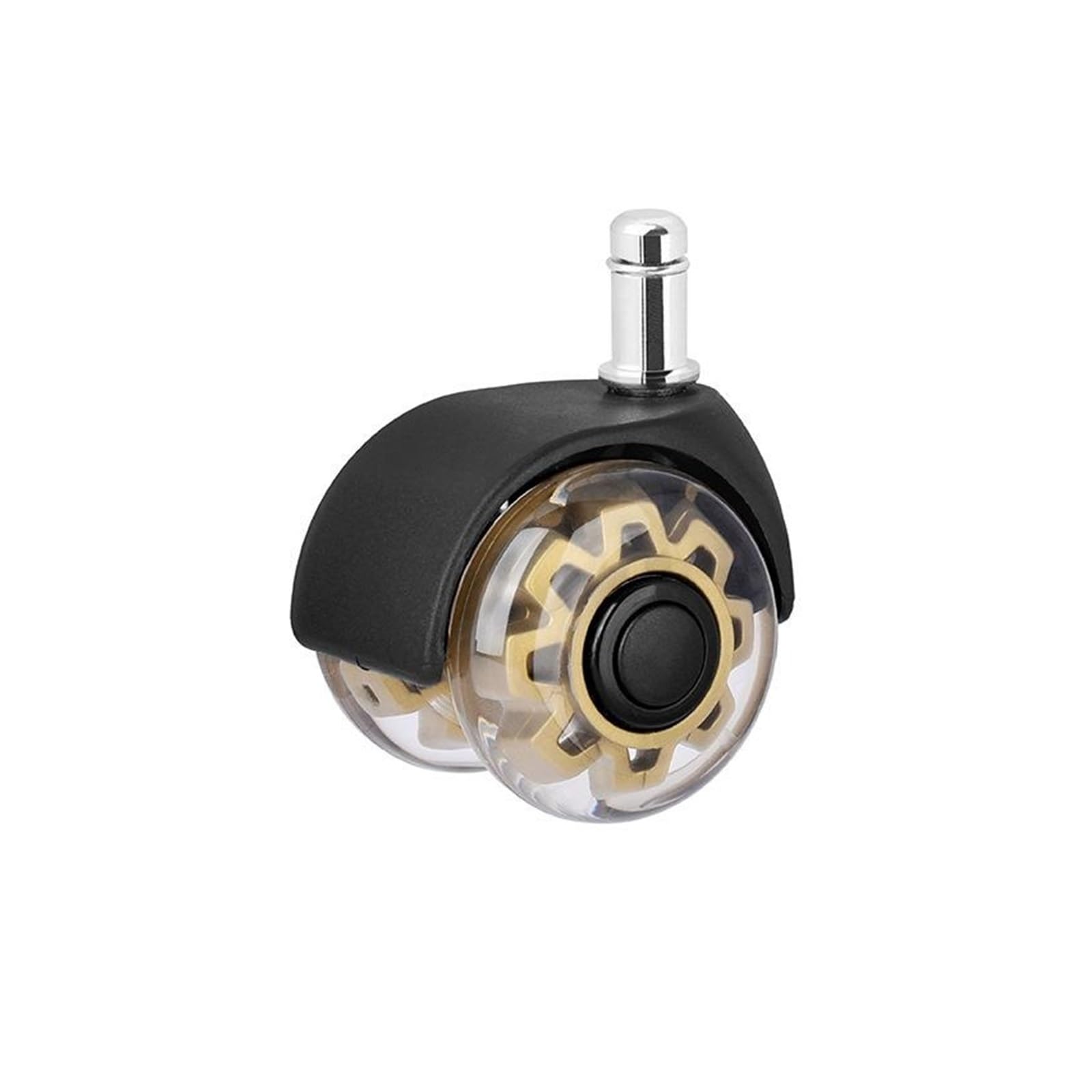 MXXDMOPD 2 Inch Office Chair Casters Swivel Rubber Soft Safety Rollers PU Transparent Furniture(Golden,10x22mm)