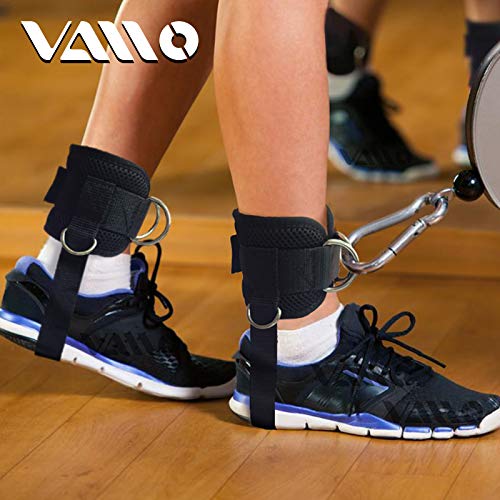 Image of VAIIO Ankle Straps for Cable Machines,Adjustable Comfort fit Neoprene, Reinforce Double D-Ring - Premium Ankle Cuffs to Improve Abdominal Muscles, Lift The Butts, Tone The Legs for Men & Women