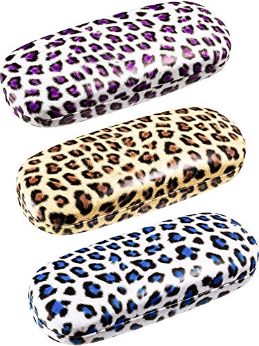 Coque rigide pour lunettes motif léopard idéal pour le sac à main et les voyages