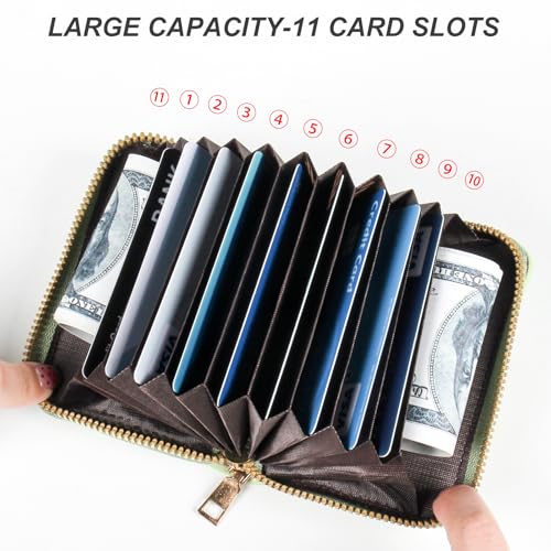 Image of Credit Card Wallet, RFID Card Case Wallet, Zipper Card Cases Holder for Men Women, RFID Blocking, KeyChain Wallet, Compact Size Card Organizer Case for Women