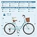 LILYPELLE Beach Cruiser Bike for Women, 24 26 inch Womens Bike with Ratten Basket & Rack, Comfort Cruiser Bicycle Step Through for City Commuter, Retro Bicycle for Seniors Ladies Adults
