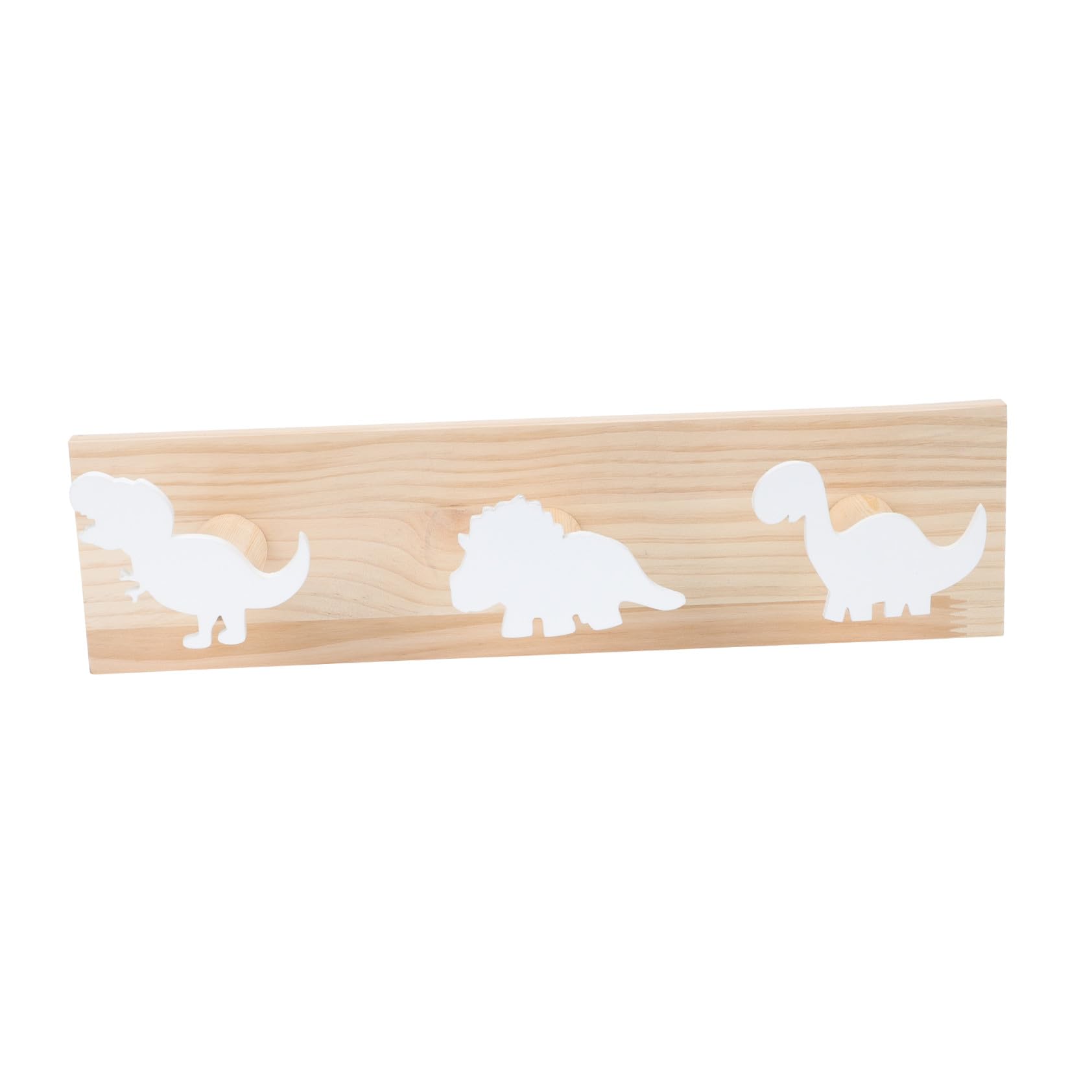 Patère dinosaure bois blanc décoration murale élégante pour organiser la chambre d'enfant