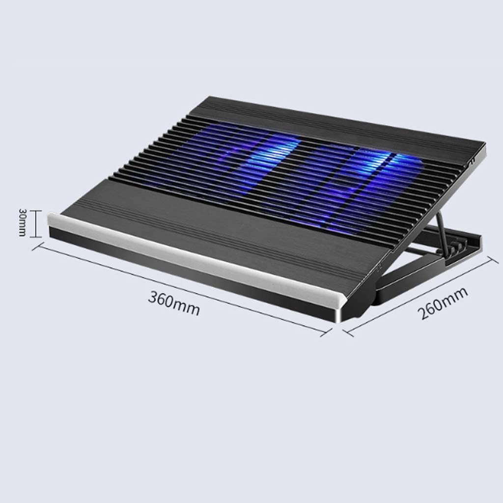 Podstawka Chłodząca Stabilny Podkładki Chłodzące Do Laptopa Stop Aluminium 12-17 Cali Stojak Chłodzący Notebooka Mata Chłodząca 2-portowa Chłodnica USB Cichy Biurko(Black)