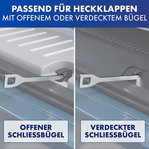 LAINFELD Heckklappenaufsteller | 20 cm Heckklappen Aufsteller | Türsicherung kompatibel mit VW T5 T6 Volkswagen Camper California Comfortline Beach