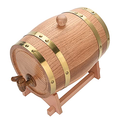 Barril de Roble Vintage, Barril de Vino de Madera de Roble Vintage para Cerveza Whisky Ron Oporto (3L)