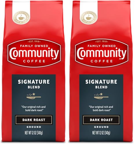 Image of Community Coffee Premium Ground Coffee, Signature Blend, Dark Roast, 12 Ounce (Pack of 2)