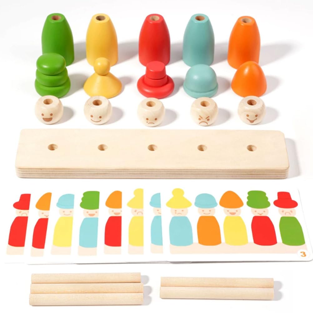 Juego de Apilamiento y Correspondencia con Muñecas de Madera Montessori