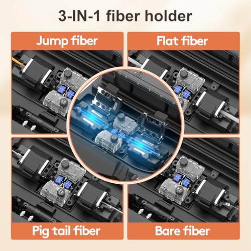 Image of JILONG KL-520 Optical Fiber Fusion Splicer SM&MM Automatic Intelligent Optical Fiber Welding Splicing Machine 0.01dB Average Loss