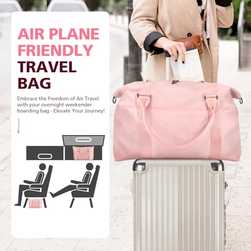 EASYFUN Travel Duffle Bag, Waterproof Weekender Carry On Tote Bags for Women, Men, Hospital Bag, Overnight Bag Luggage with Trolley Sleeve image 6
