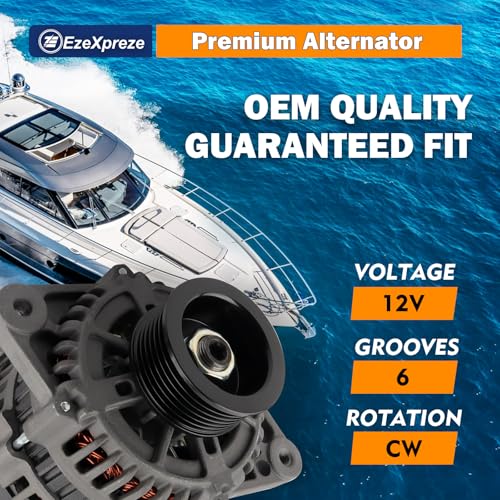 Image of Ezexpreze 8460 New Alternator for Mercruiser Model 350 Mag MPI, 4.3L EFI, 454 Mag Bravo MPI, 5.7L Ski, 7.4L MIE, MX 6.2L 20099, 400-12151, Apr-93, 862031, 113685