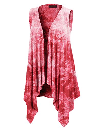 Image of Made By Johnny Women's Lightweight Sleeveless Cardigan - Draped Open Front Vest with Asymmetrical Hem