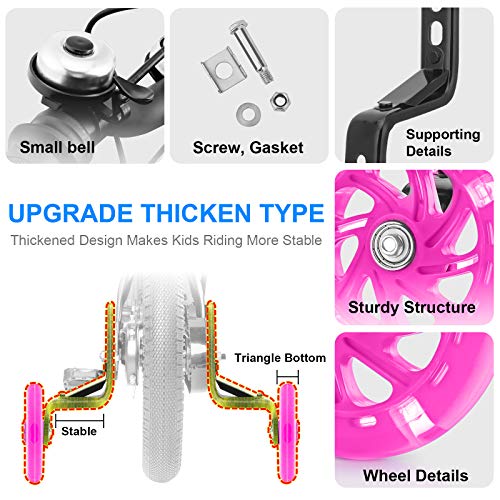 image for LAVEVE Training Wheels for Kids Bike, Flash Mute Big Wheel Bicycle Sta