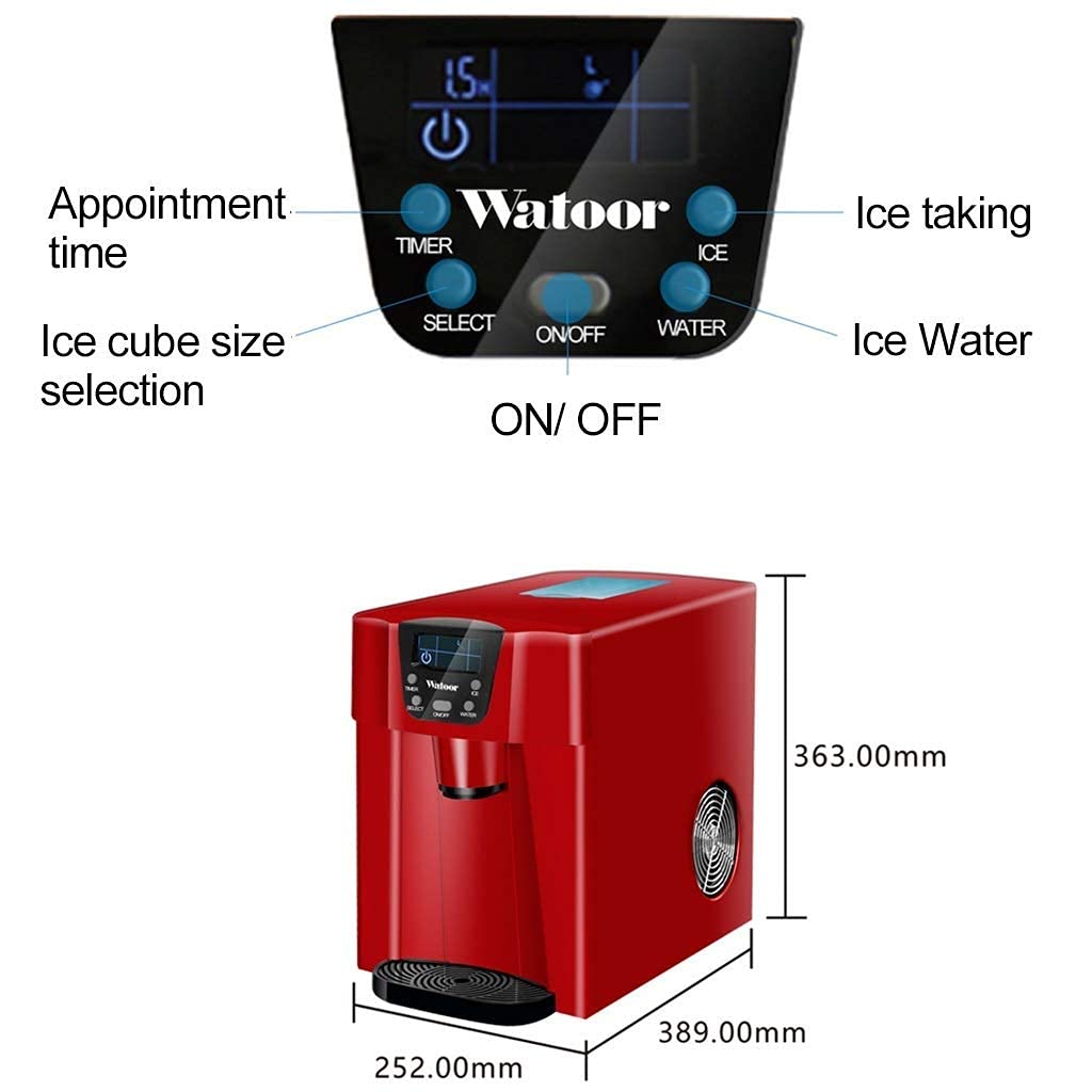 Ice Cube Maker Countertop Ice Maker Machine And Water Dispenser 3 Liter Kitchen Ice Water Machine 2 Types Ice Easy Touch Buttons on Fridge.com - View 2
