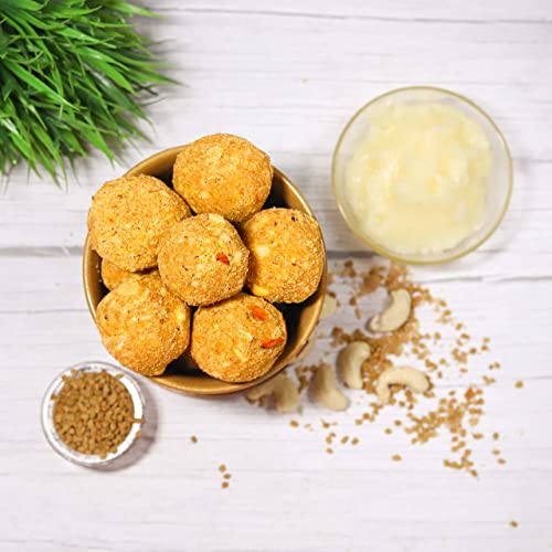 Image of Maa Mitahara Dana Methi Laddu | Traditional Homemade Style Sweet | Made with Fenugreek Seeds, Dry Fruits & Pure Ghee | No Preservatives | 1kg