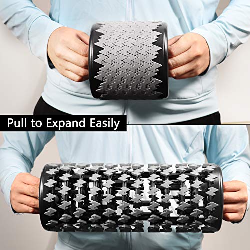 VLOXO Foam Roller Collapsible High Intensity,Foam Back Roller for Back Stretching Pain, Yoga Roll Foam Flexibility and Physical Therapy for Muscle Recovery(Black) - Thumbnail 6