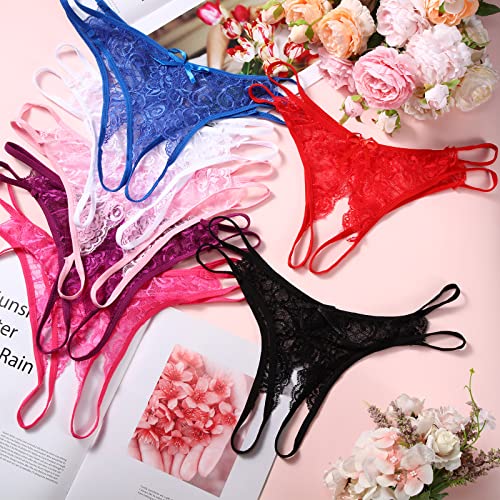 Syhood 7 Pieces Women Thongs Thin Ropes Panties Transparent Thong T Shape Pants See Through Panties Breathable Underwear For Women thumb #3
