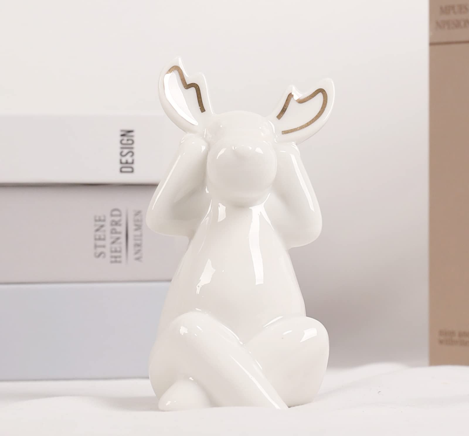 Ornamento di scultura di animali di alci in ceramica artigianale Hotel Home Decor Ufficio regalo di nozze