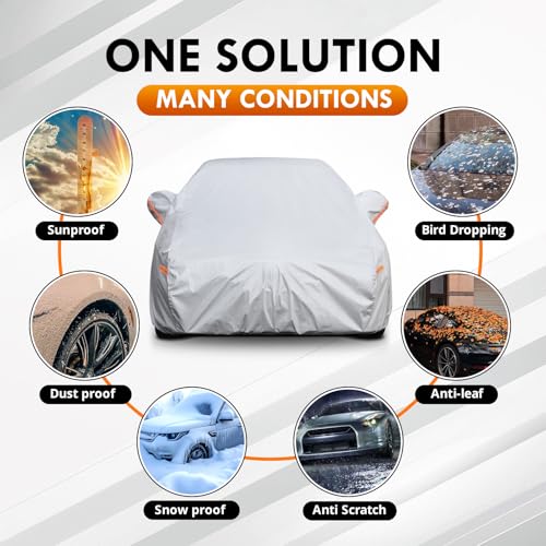 All-Weather BMW 5 Series Car Cover Waterproof All Weather, 6 Layers Heavy Duty Car Tarp Custom Fit for 2007–2026 BMW 528i, 530i, 540i, M550i, 530e, 550e, M5, i5, xDrive Sedan - Image 6