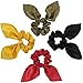 Produktbild 4 Packungen Haargummis Chiffon Kaninchen Hase Ohr Bogen Schleife Pferdeschwanz Halter Wackelt Weiche Elegante Elastische Haarbänder Haargummis für Frauen Zubehör, 4 Farben