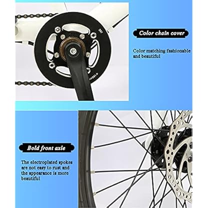 YSDNI Tandem Fahrrad / Cityrad / Klappräder,Tandem Fahrrad Erwachsene, Unisex, 7 Gang-Schaltung, Quick-Fold-System,doppelte Fahrradklappung,Freizeit Reisen Sightseeing Auto,DREI Farben, Blue – Bild 7