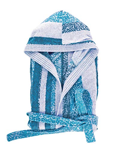 Secaneta Stilia, Albornoz De Baño Unisex De Algodón 100% Con Capucha, Bolsillos Y Cinturón, Eiris (Talla/Size L (Large), Cobalto)