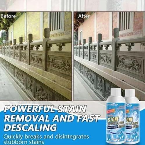 Image of SHETAPRIDE Stone Stain Remover Cleaner 100ml | Crystal Plating Brightening Agent for Marble, Granite & Stone | Removes Stains, Grease, Grime, Water Spots & Fingerprints