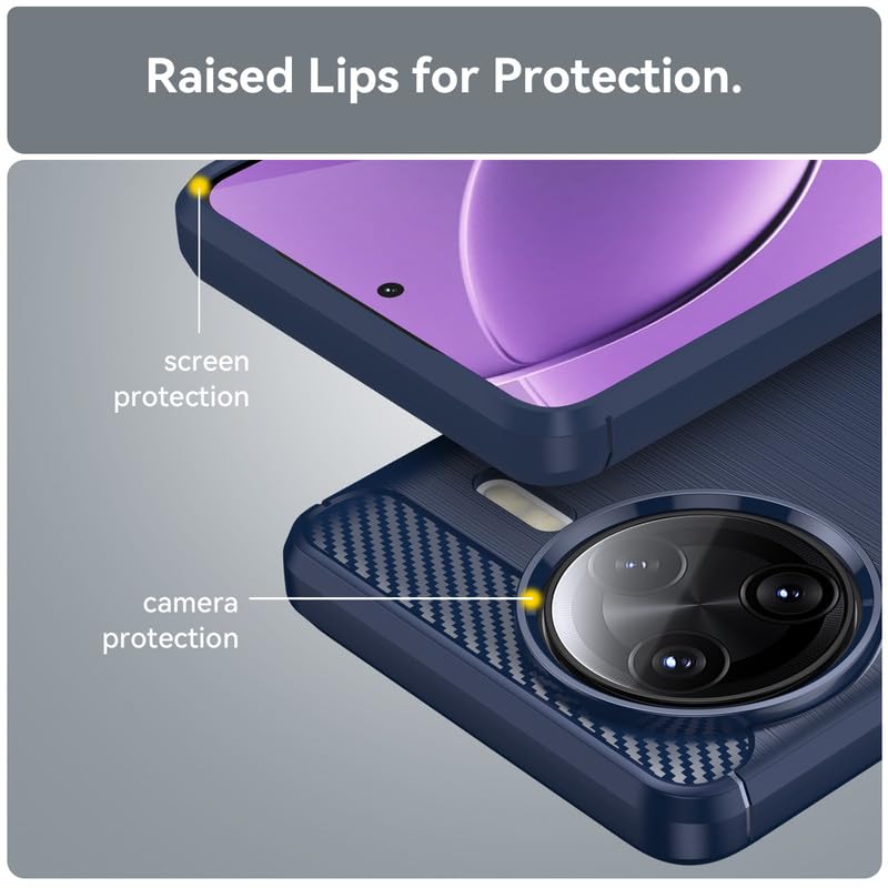 Image of Hybrid Carbon Fiber Back Case for Poco F7 Ultra (Blue)