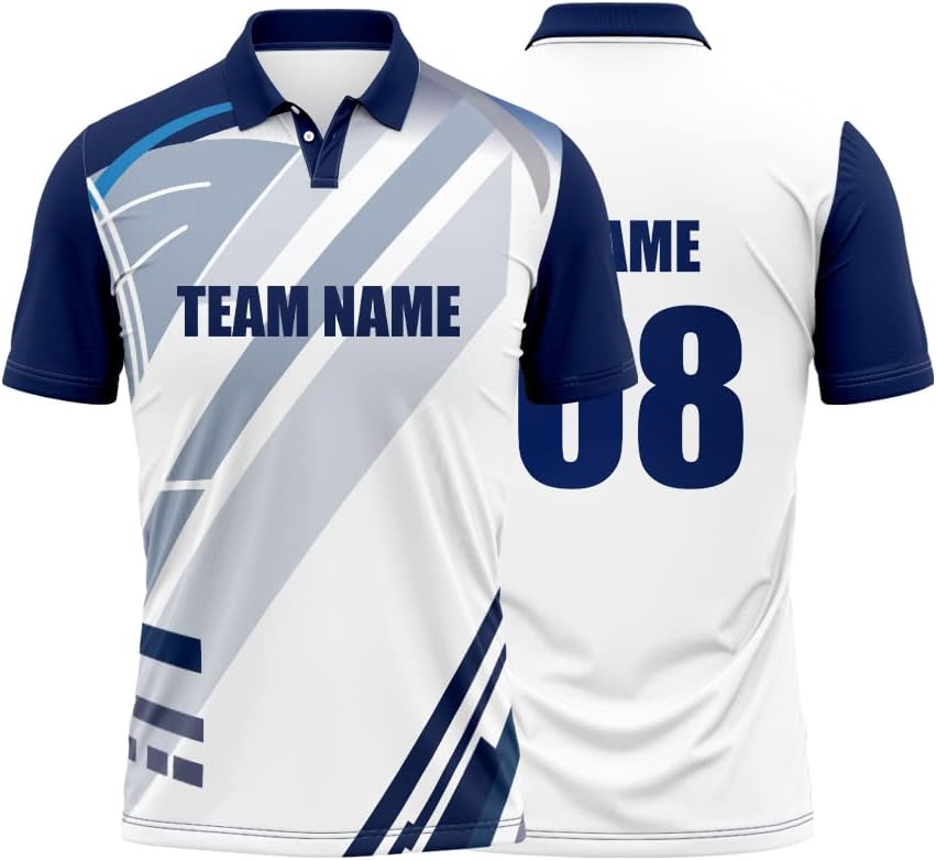 Cricket Polo Collar Sports Jersey for Men With Team Name and Number Printed | T-Shirt With Customizable Name | DOdr1008-C01242023-C-POLO-56