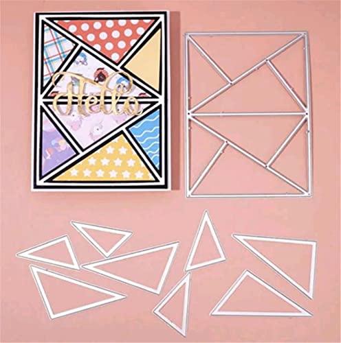 Fawenucy Scrapbooking Die-Cuts, Rectangular Frame Metal Cutting Dies For Card Making, Paper Craft Punch Template, Background Embossing Stencils, Diy Album Décor (Triangle Frame-10.1X14Cm) #TOP3