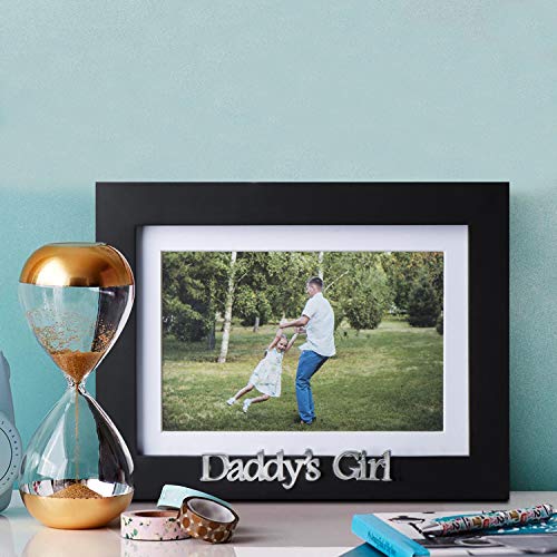 Klikel Daddy's Girl Picture Frame - Black Wood Frame With Father Sentiments - Holds 1 4X6 Photo With Mat Or 1 5X7 Photo Without Mat - Wall Mount And Table Desk Display #TOP4
