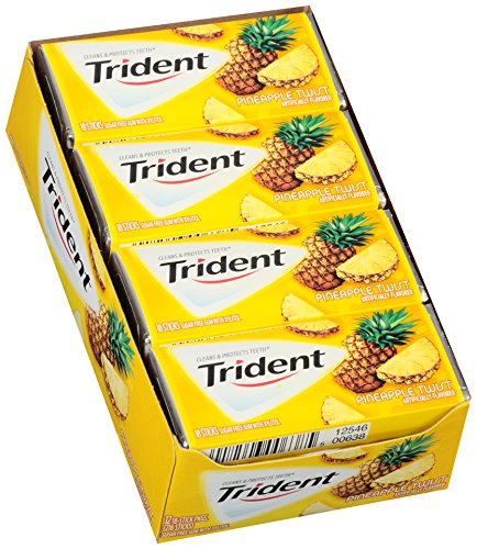 Trident Sugar Free Gum (Pineapple Twist, 18-Piece, 12-Pack)