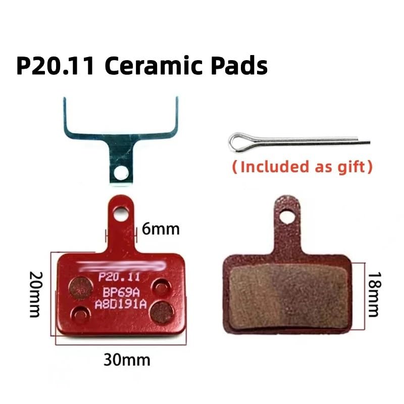 Pastilla de Freno de Disco de Bicicleta P20.11, Pastilla de cerámica de Metal Compatible con BR-M355 M375 M395 M415 M445 M465 M475 M485 M495 M525 M575 Piezas de Bicicleta(10 Pair in Bulk)